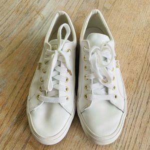 White Keds Sneakers with gold accents - like new